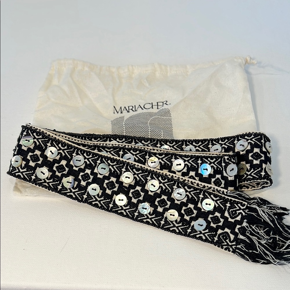 Black and Silver Patterned Belt